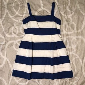 NWOT!!! LOFT Blue White Striped Dress 10 Petite